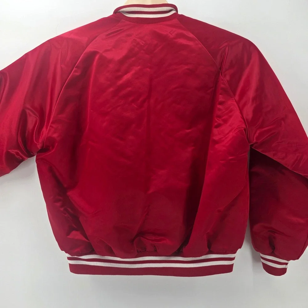 Chalk Line Red FMC Safety Excellence Winner 1989 Satin Bomber Jacket Mens XL